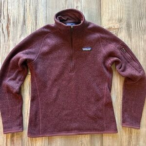 Patagonia Women’s Better Sweater 1/4 half Zip Fleece Burgundy Size Small